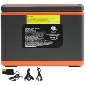 Portable Power Station, 296Wh, Backup Lithium-ion Battery Solar Powered Generator, 300W(Peak Power 600W) Pure Sine Wave AC Outlet, USB QC3.0 LED