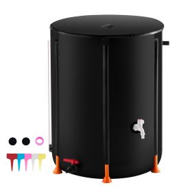 Collapsible Rain Barrel, 66 Gallon/250 L Portable Rain Water Collection Barrel, PVC Rainwater Collection System with Spigots and Overflow Kit