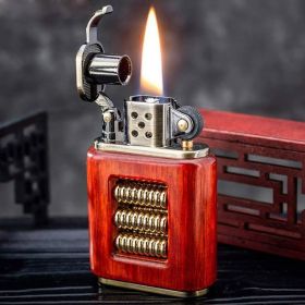 Vintage Trench Lighter,Pure Copper Cool Lighters,Reusable Windproof Antique Lighter,Soft Flame Kerosene Lighters for Collection Decorative Gift ( (Model: D)